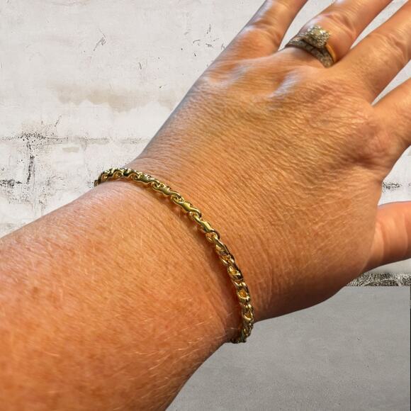 Yellow Gold Turkish Rope Link Chain Bracelet - Picture 2 of 3